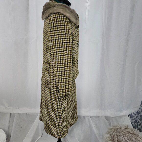 🖤 Dave Bellsey “Bellciette” Vintage 1950s Tweed Suit, Paris Design, Fur Collar - Picture 4 of 14